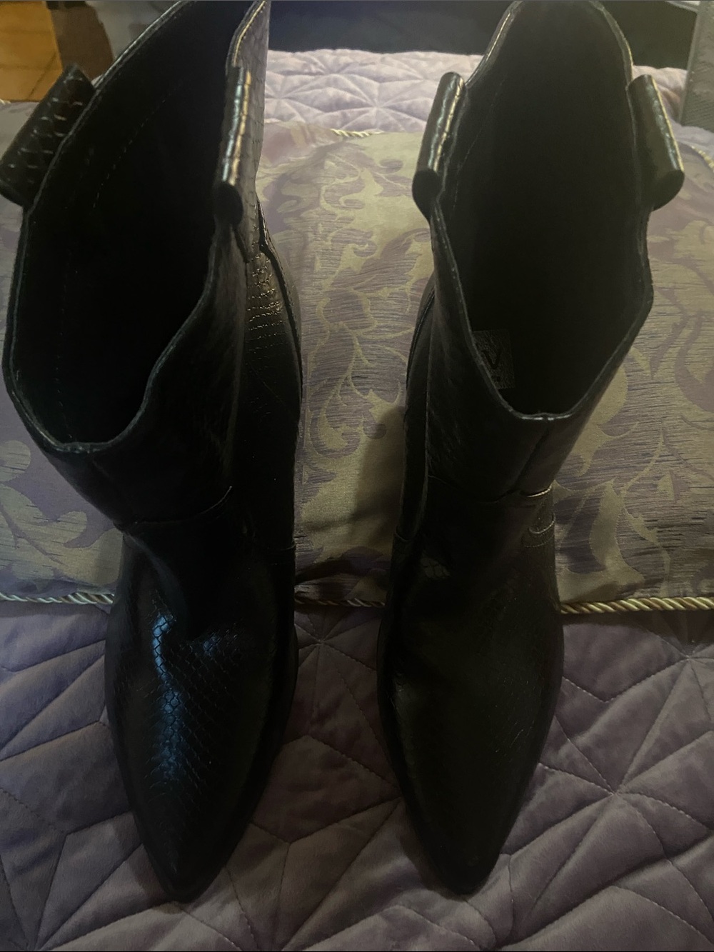 Dolce Vita Black Pointed Western Ankle Boots